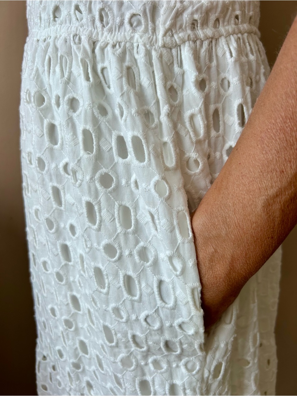 Anthropologie The Somerset Short Sleeve Maxi Dress White Eyelet Edition Size XL - Picture 6 of 16